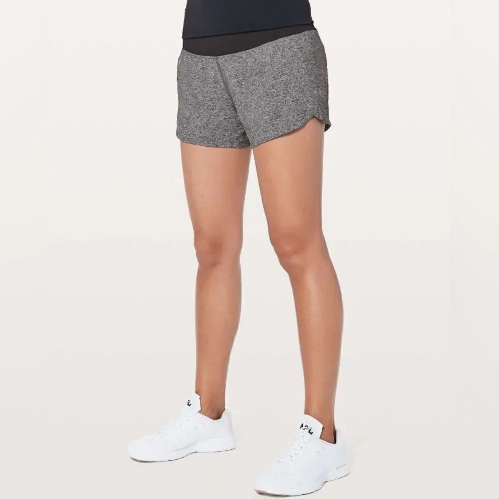 Lululemon Run Times Short II *4" Heather Lux Multi Black / Black (First Release)